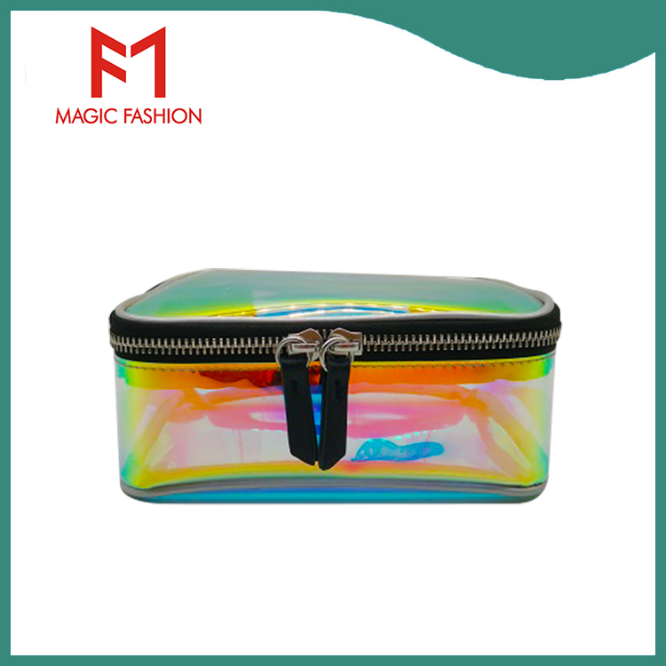 Features of holographic shell-shaped transparent cosmetic bag
